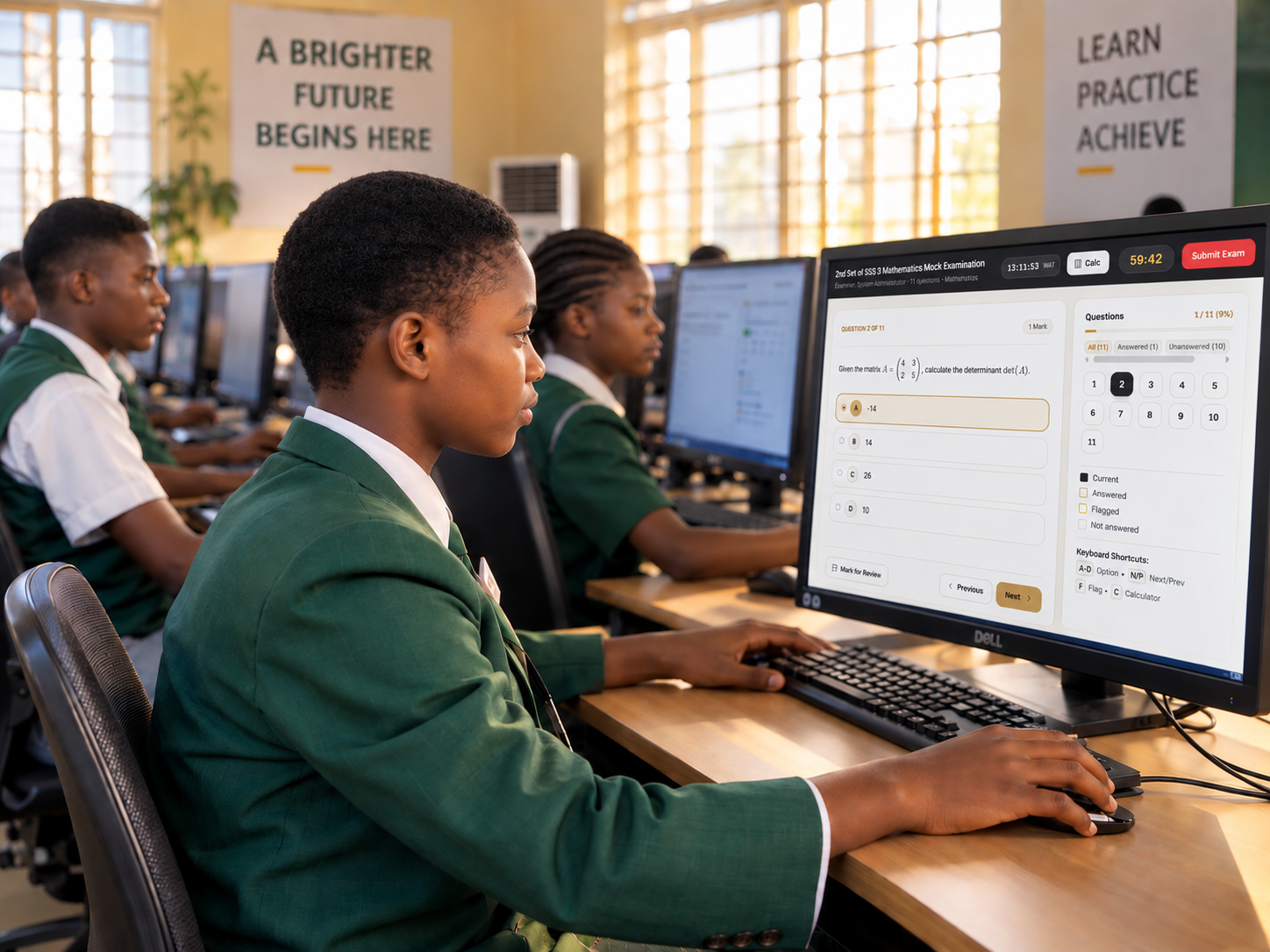 Nigerian secondary school students taking CBT mock examinations on Stark CBT