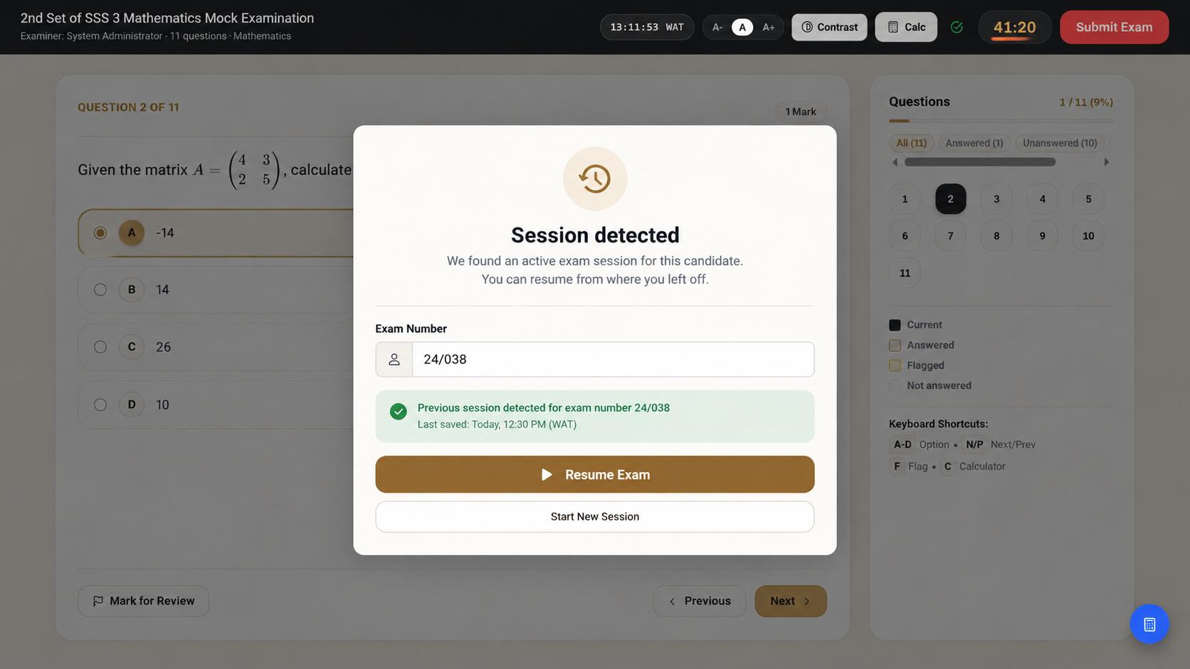 Stark CBT Session Detected and Instant Resume Dialog